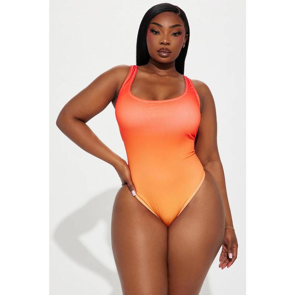 Lillian Ombre 1 Piece Swimsuit - Orange/combo